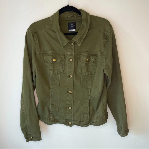 one 5 one Jackets & Blazers - One 5 One Green Denim Jacket XL